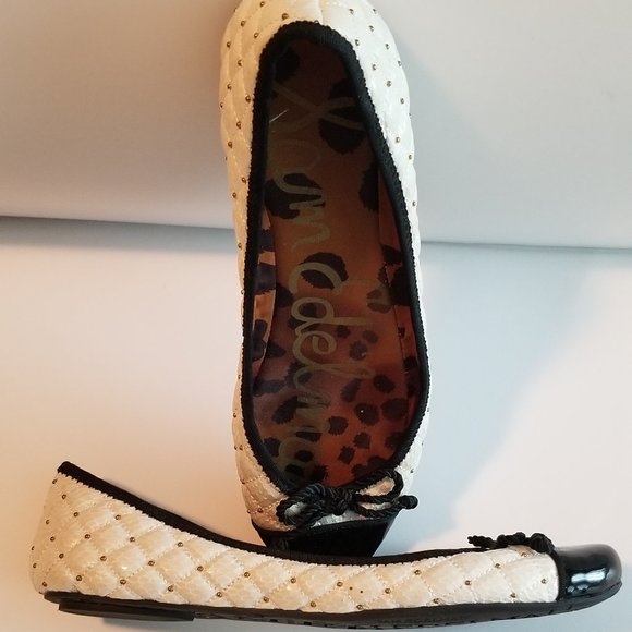 Sam Edelman Black and Cream Flats - Picture 2 of 4